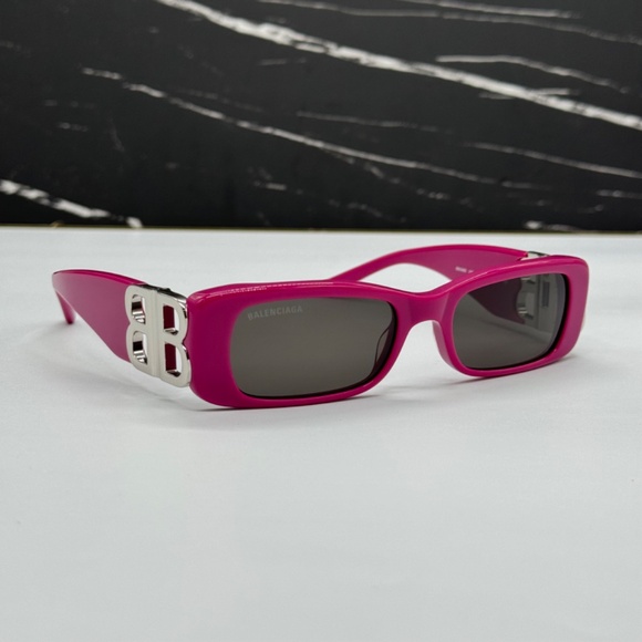 NEW BB0096S 016 BALENCIAGA PINK GREY WOMEN SQUARE BALENCIAGA SUNGLASSES - Picture 1 of 11